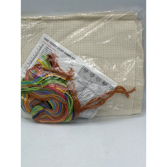 Cross Stitch Sampler Teddy Bear  Kit Creative Circle Needlepoint Kids Room VTG - Picture 3 of 3